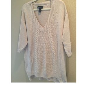 Roomy oatmeal cable knit sweater